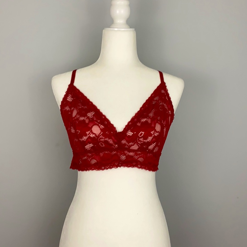 NWOT ASOS Lace Razorback Bralette Red US M